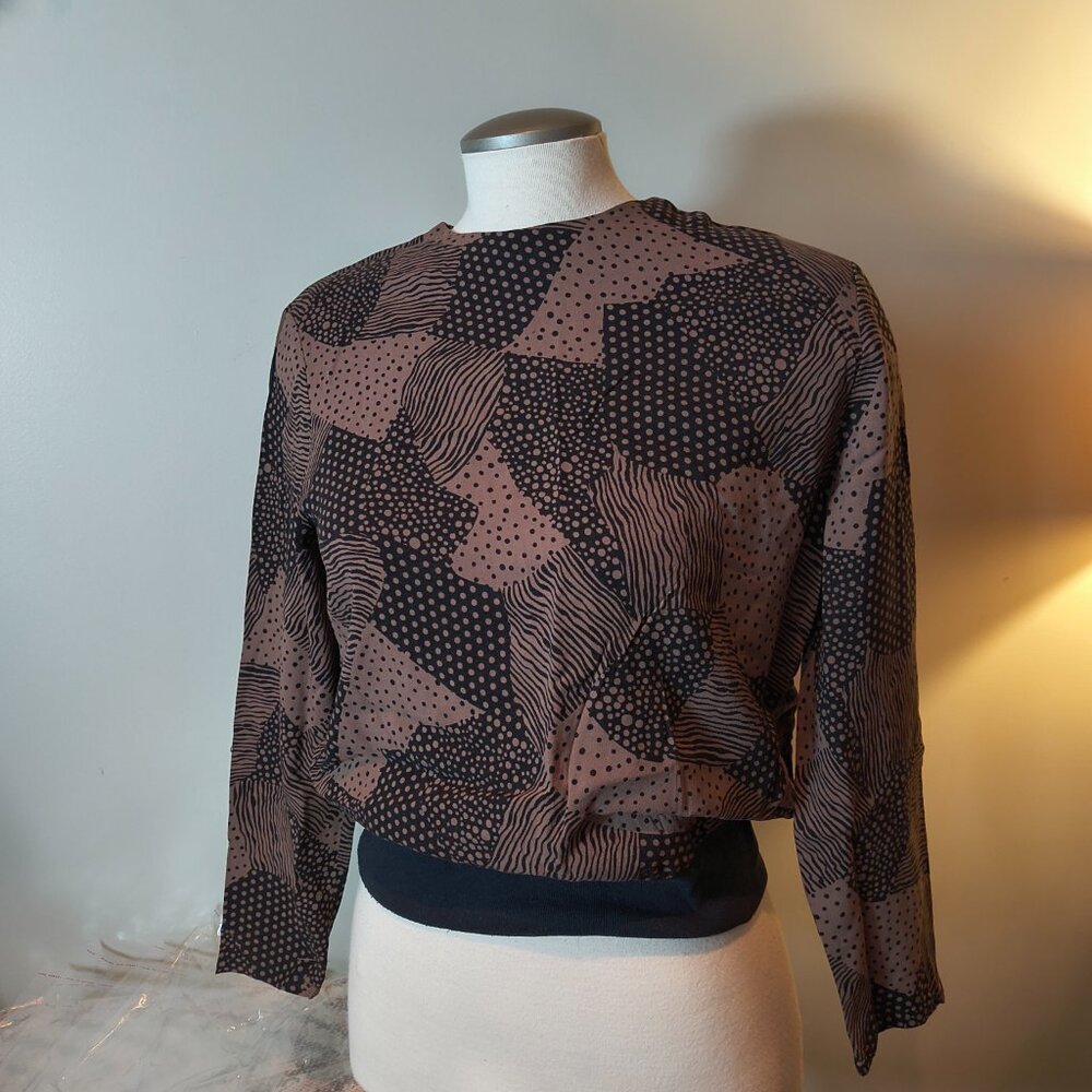 Abstract Long Sleeve Top